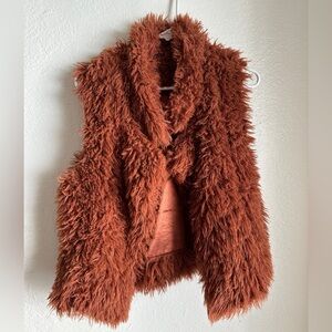 SELF🖤 Faux Fur Brown Vest Outerwear w/ Pockets